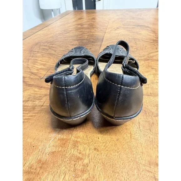 Women’s CLARKS size 8.5 Wendy Alto Black Leather Casual Shoes Sandals - Picture 5 of 7